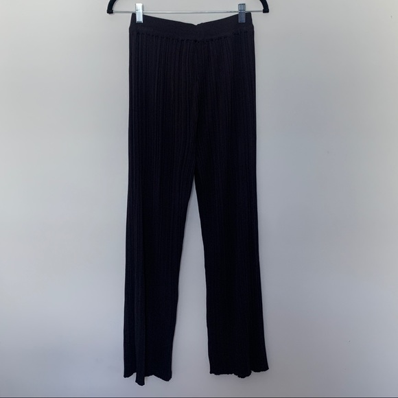 New Just Female Aria wide leg trouser pants in black shimmer Size Medium - Picture 5 of 9
